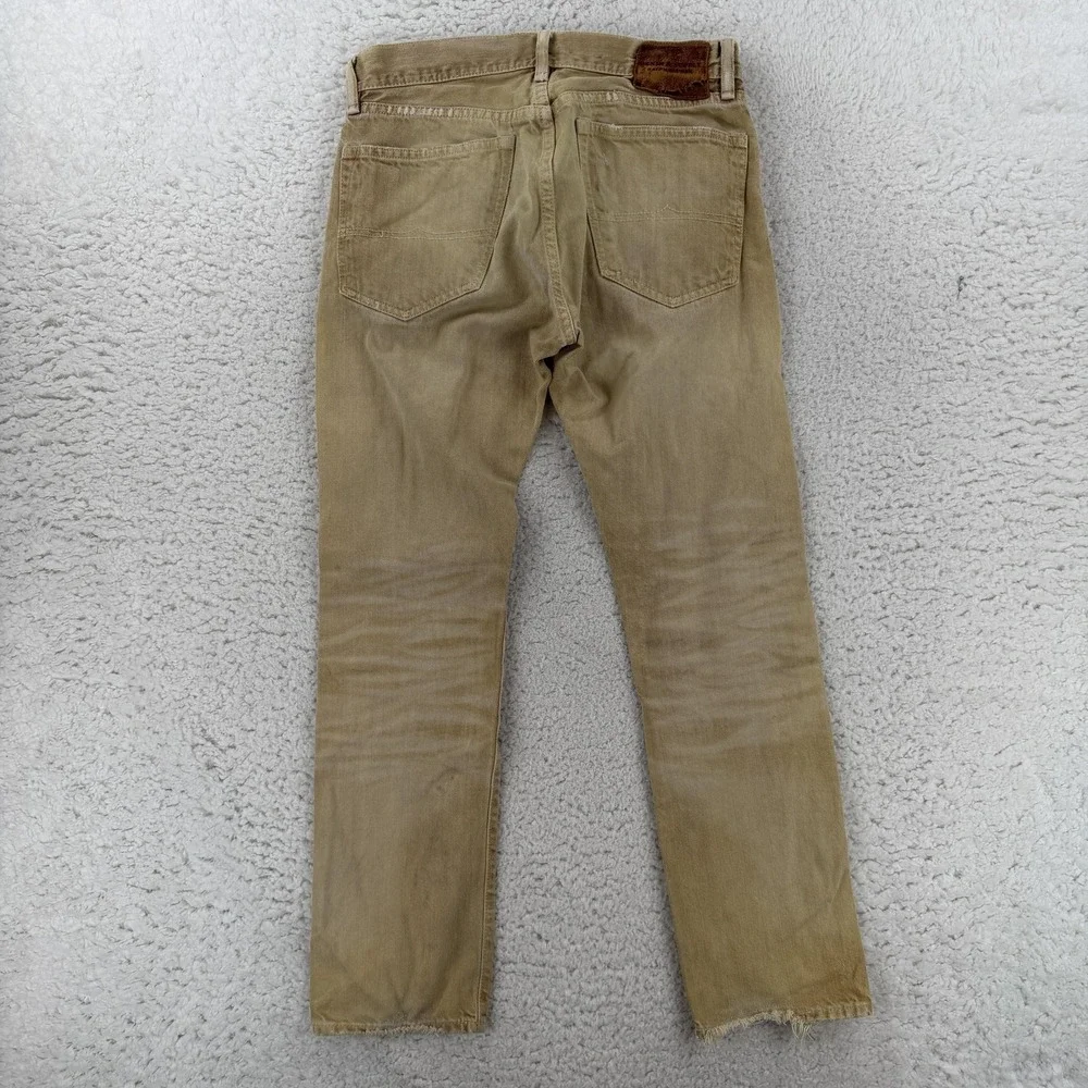 Denim & Supply Ralph Lauren Men's Slim Straight Jeans in Olive/Tan